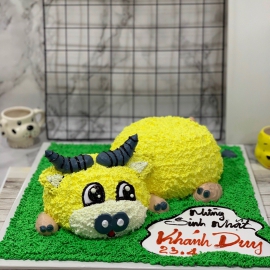 Mẫu bánh kem 12 con giáp thú nổi 3