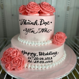 Mẫu bánh cưới tầng liền 1