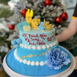 Mẫu bánh cưới tầng liền 2