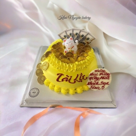 Mẫu bánh kem hủ vàng khai trương Tài Lộc 3