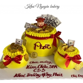 Mẫu bánh kem hủ vàng khai trương Tài Lộc 6