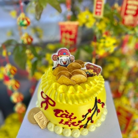 Mẫu bánh kem hủ vàng khai trương Tài Lộc 8