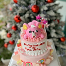 Mẫu bánh kem tầng liền bé gái 3